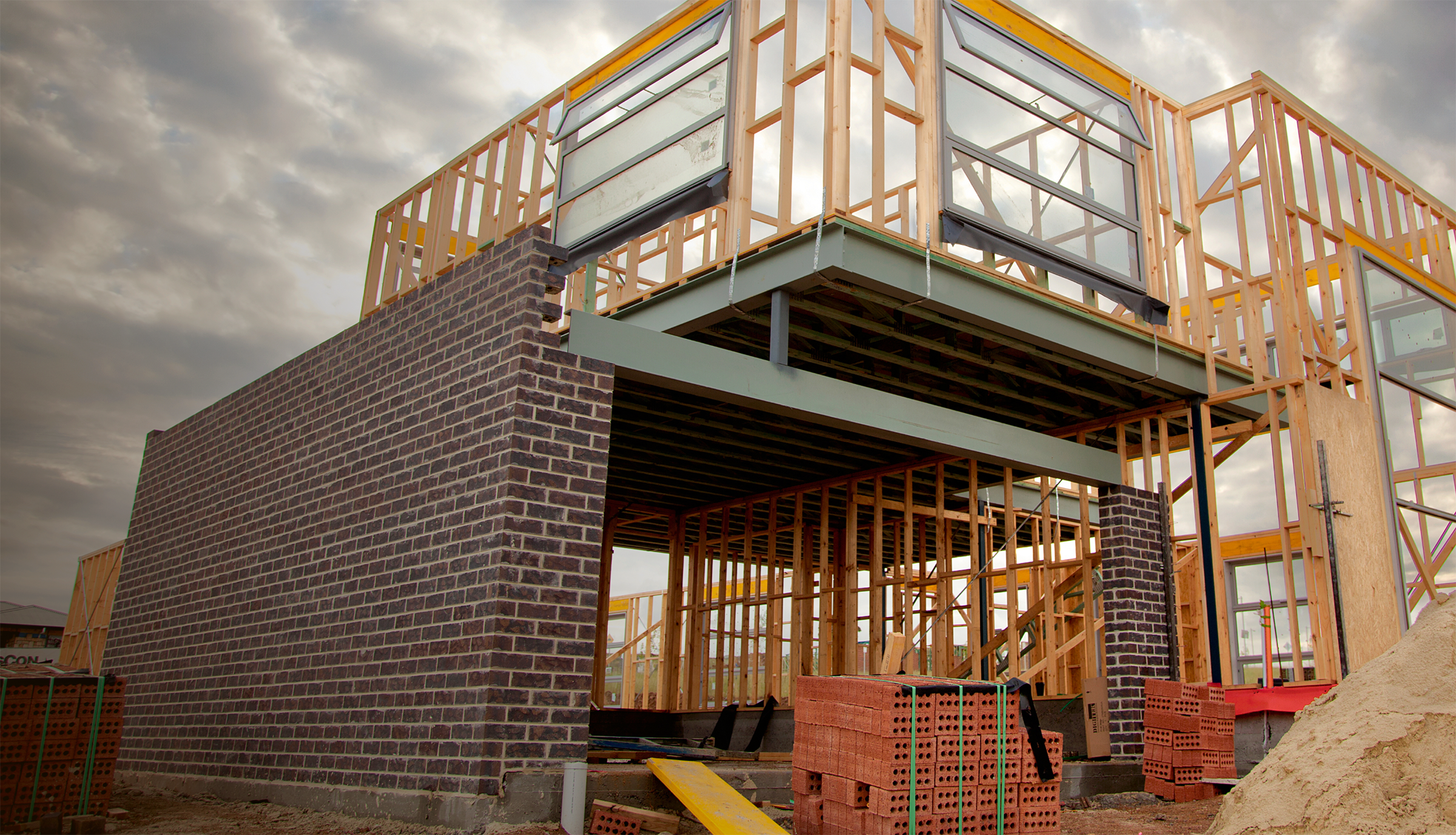 A house under construction.