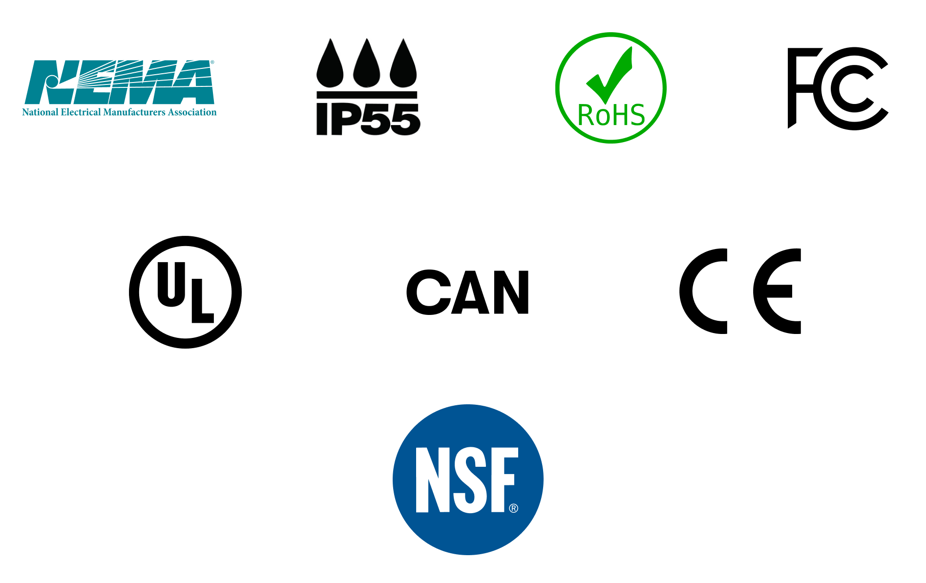 Logos of Health and Water certifications 