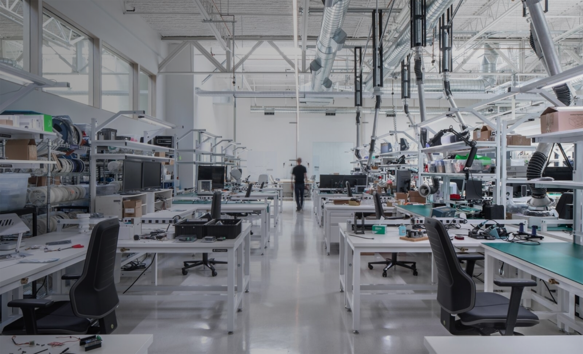 Inside a lab with manufacturing equipment 