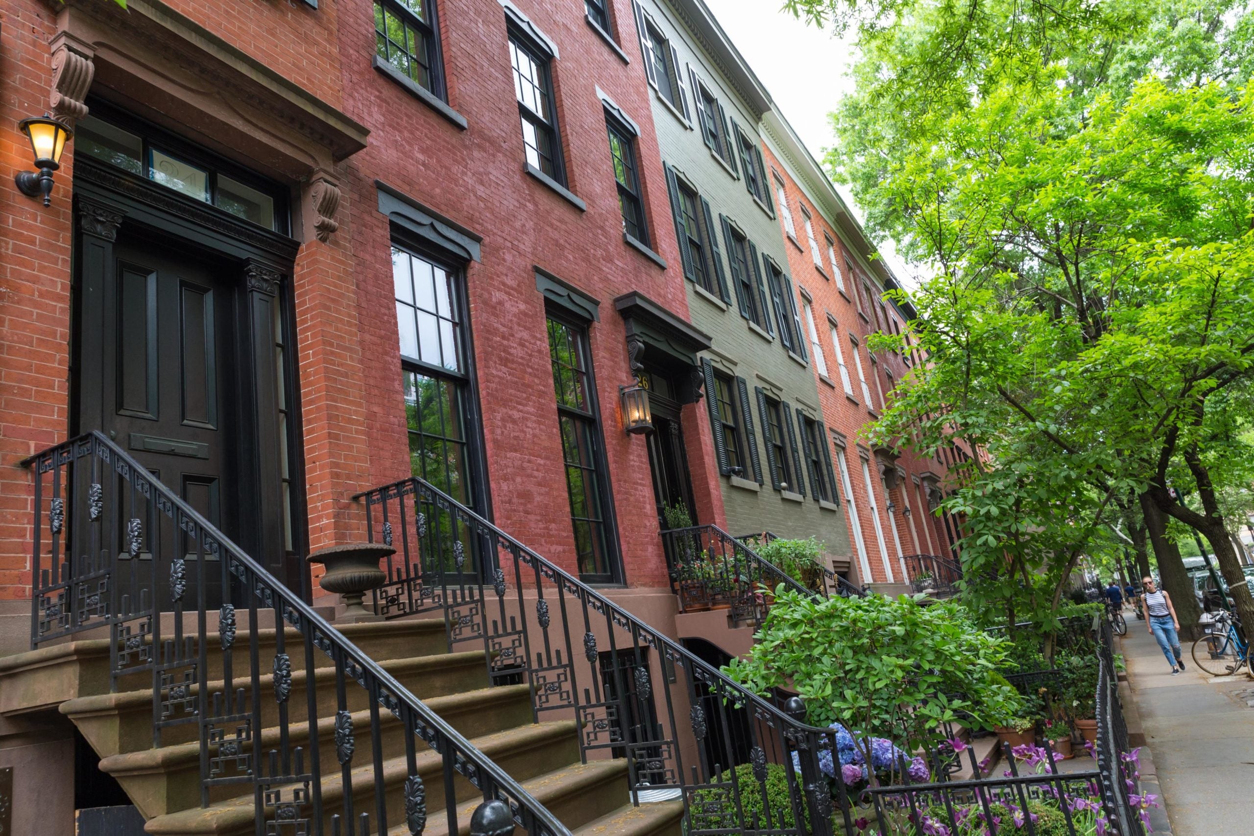 The stoop of a brownstone