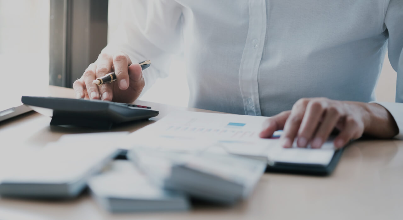 A man doing office work